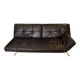 Cinna Smalla convertible sofa - black leather 3 seater