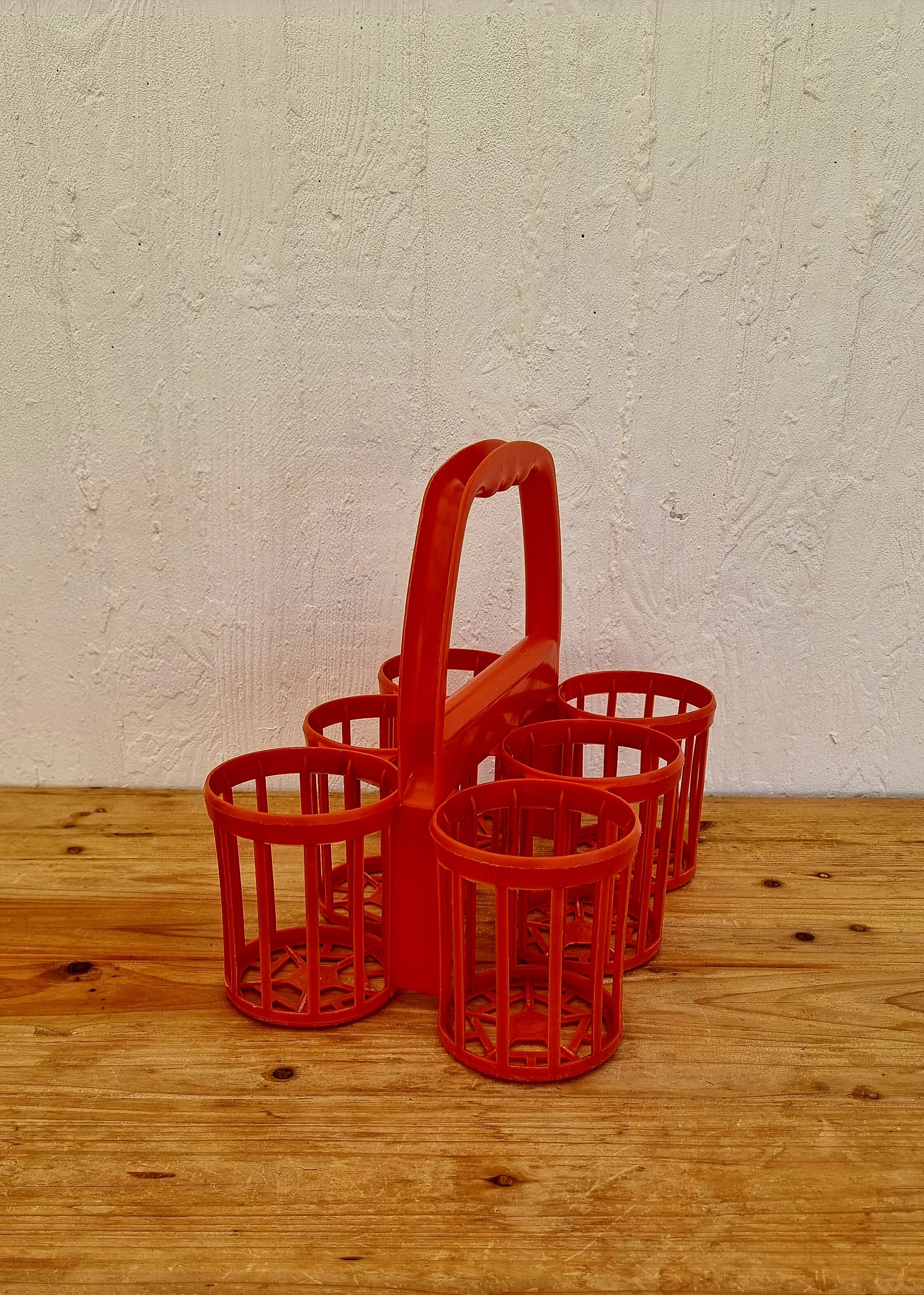 Vintage orange bottle holder