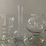 Trio de vases vintage en verre