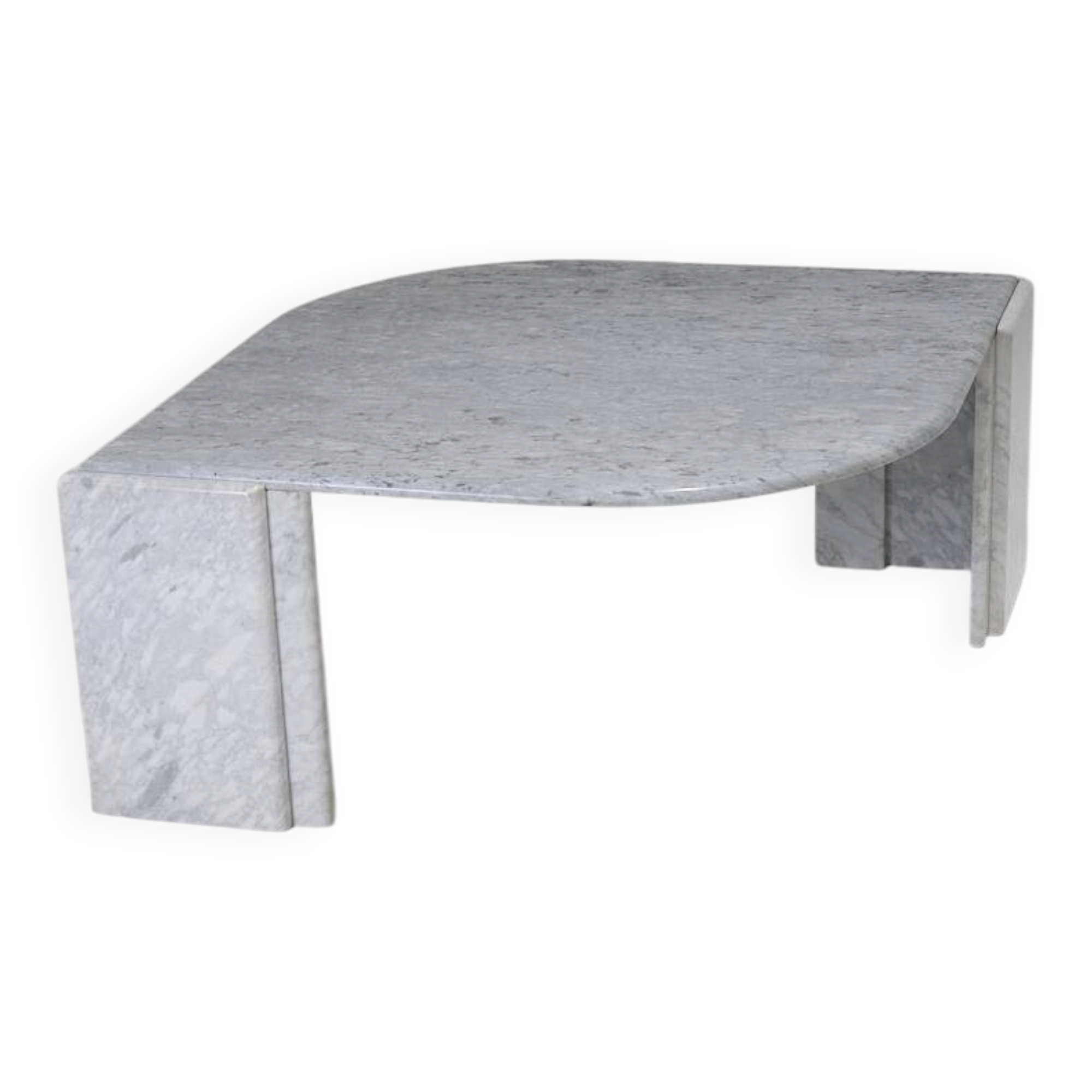 Gray Marble Drop-Shaped Coffee Table, 1980s
