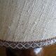 Vintage lamp 60s/70s foot glazed stoneware lampshade woven linen
