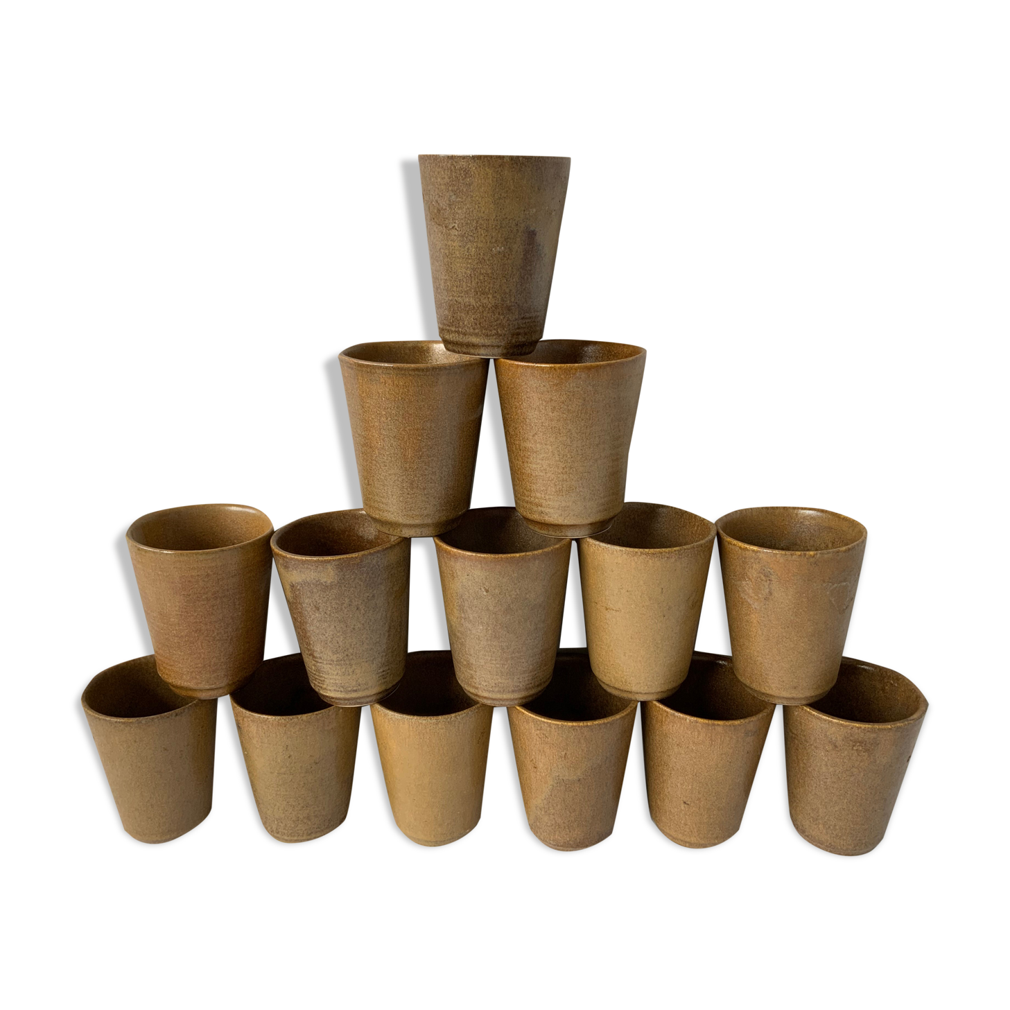 14 vintage sandstone cups