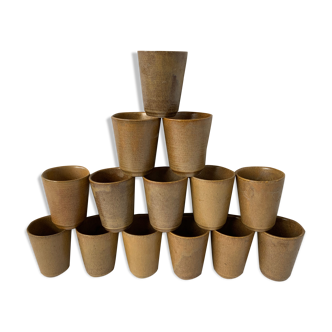 14 vintage sandstone cups
