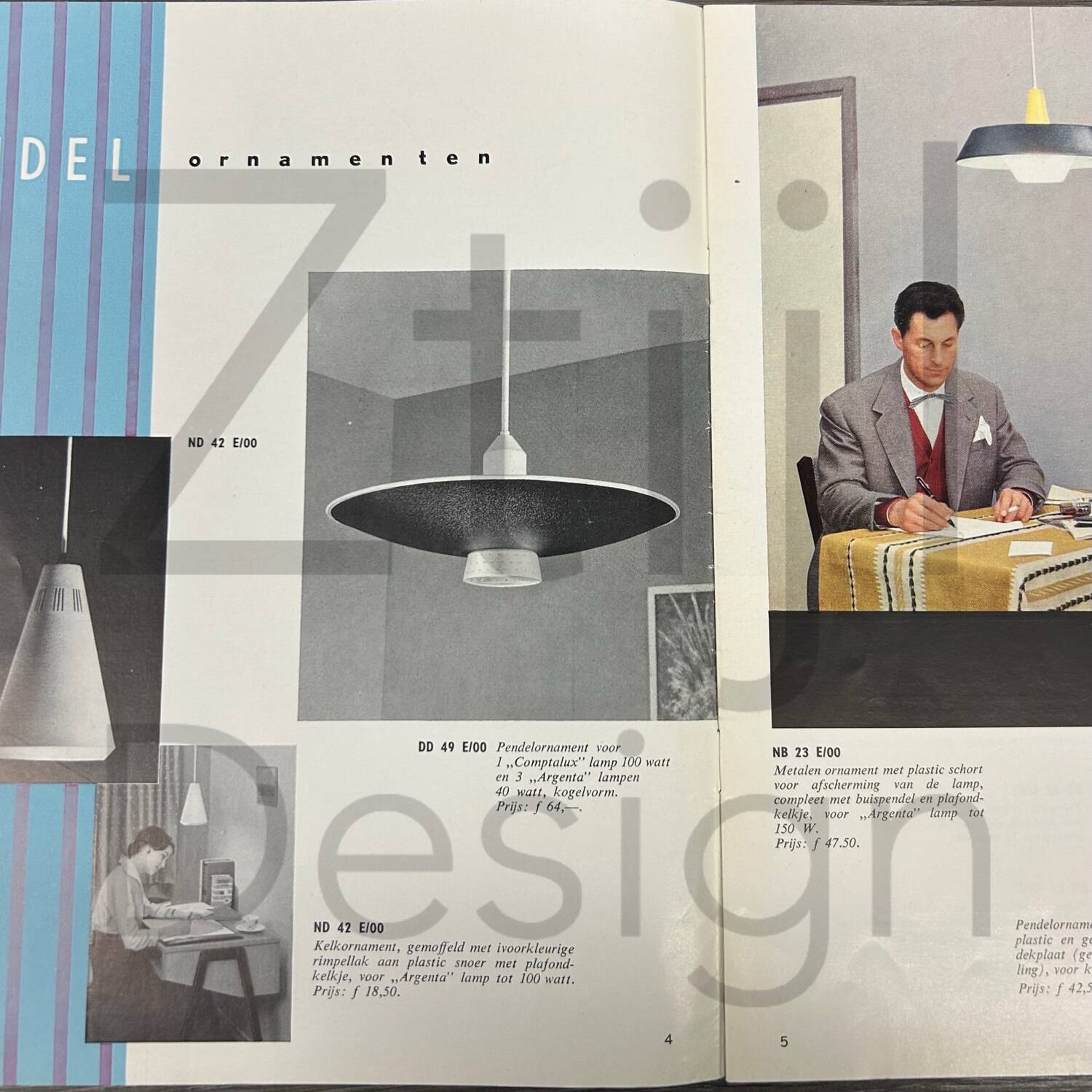 BLACK METAL PENDANT LAMP WITH DIFFUSER BY LOUIS KALFF FOR PHILIPS, 1950S