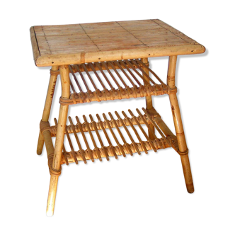 Rattan side table