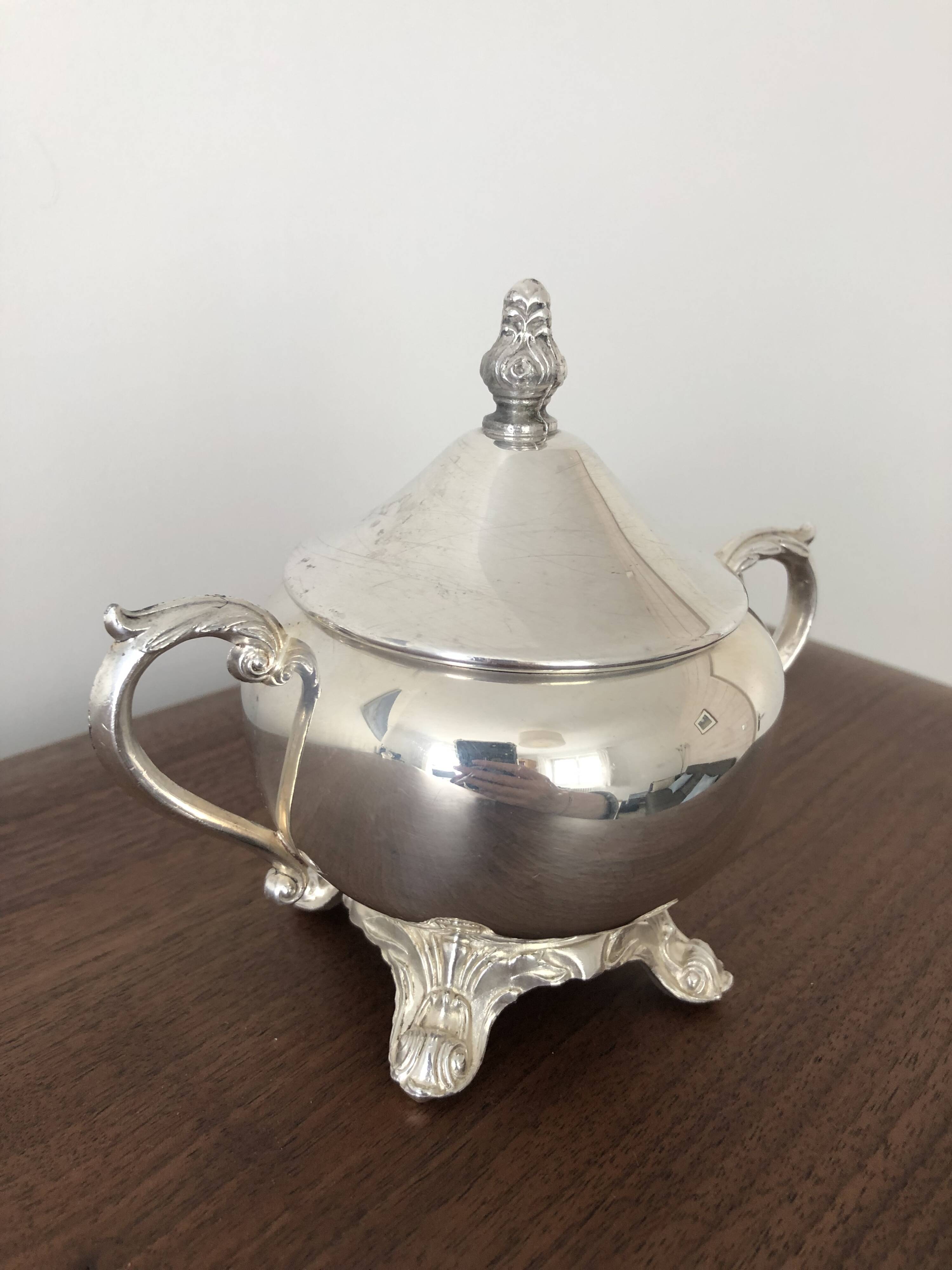 Antique silverware tea or coffee service signed fbrodgers and numbered