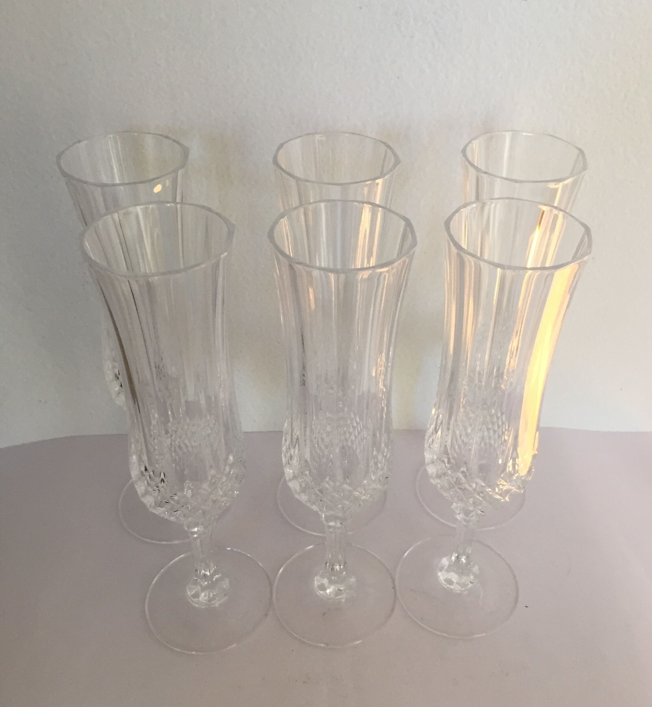 Set of 6 Crystal flutes
