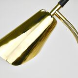 Rare desk and table lamp in brass and leather by Carl Aubock II #4280, Vienna, Austria.