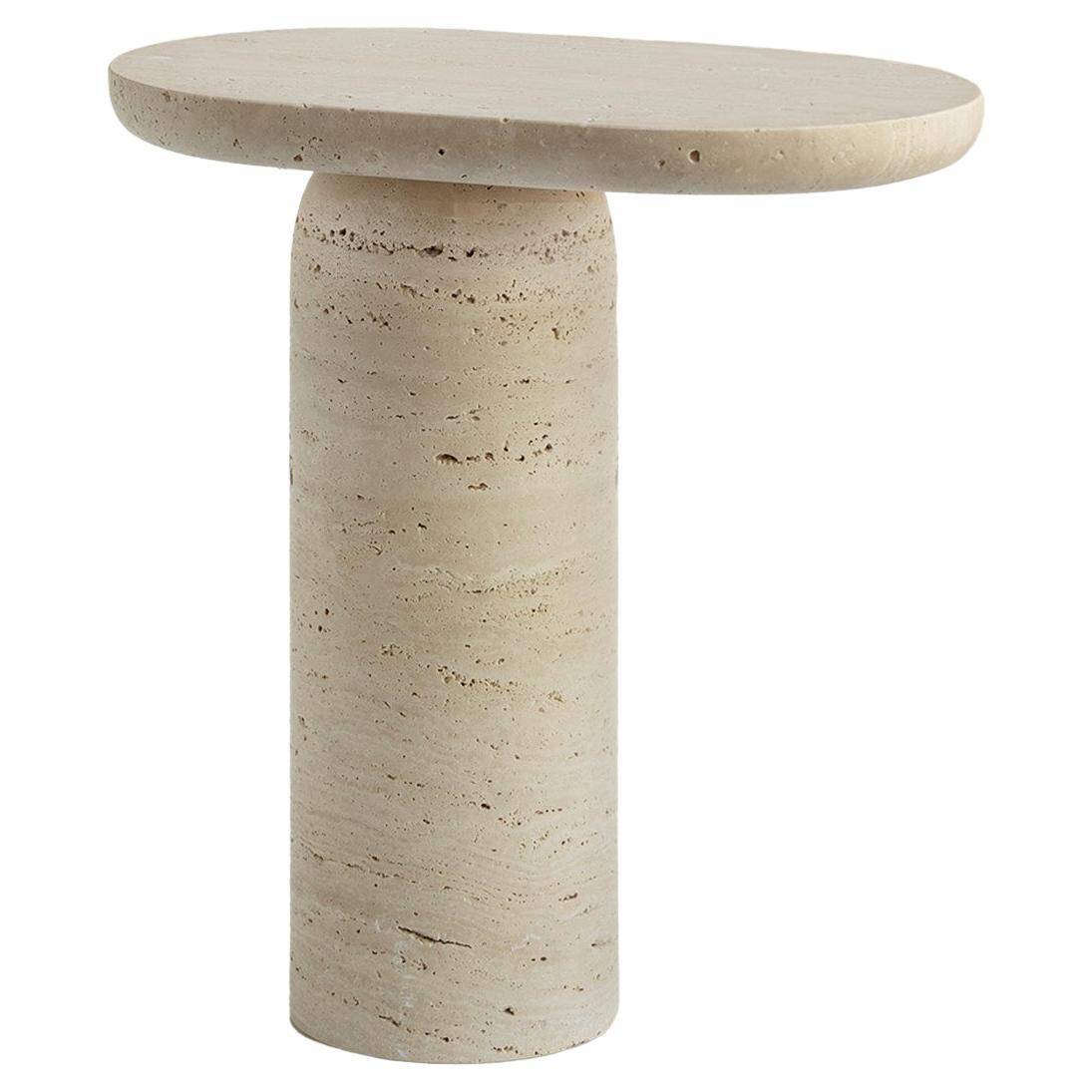 "Table d'appoint en travertin "Bold