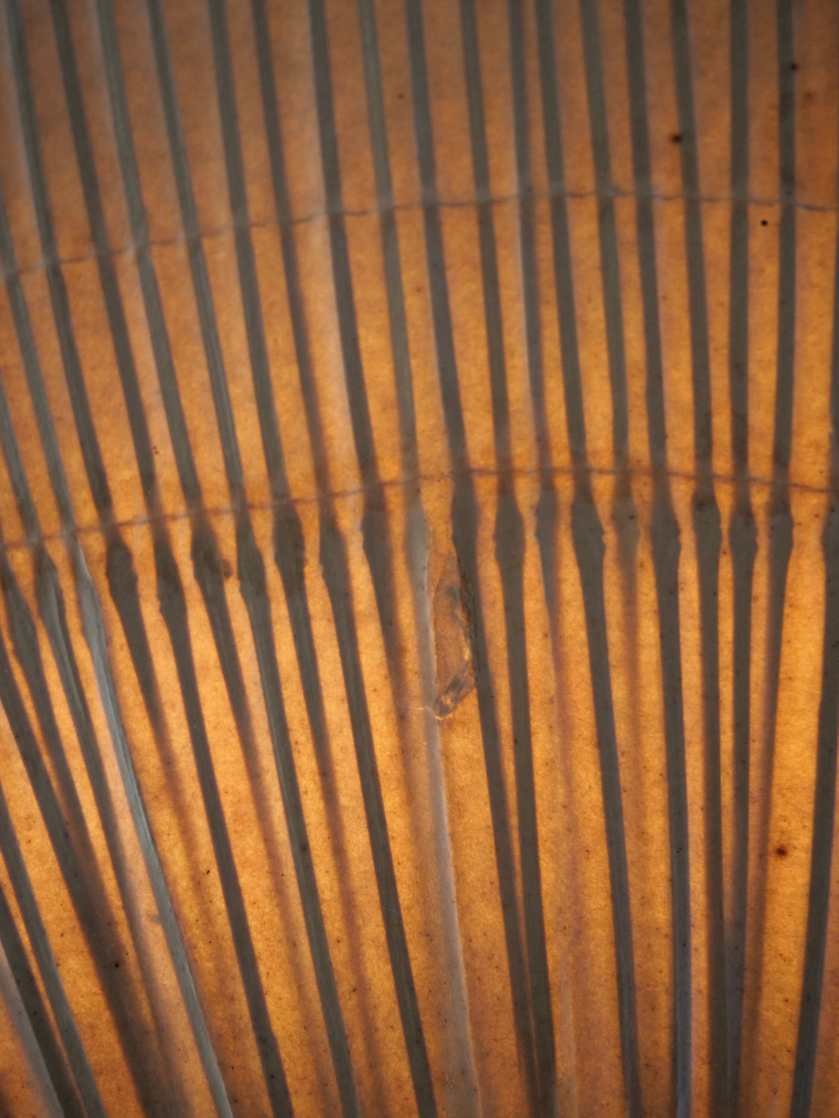 Large-format Uchiwa light fixture designed by Ingo Maurer