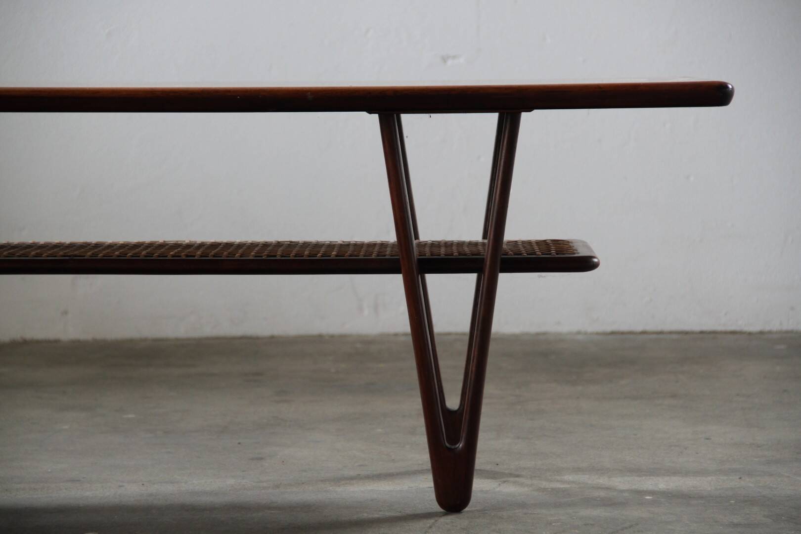 Vintage coffee table, Danish Design with V-Shaped Legs, Kurt Østervig 1950s