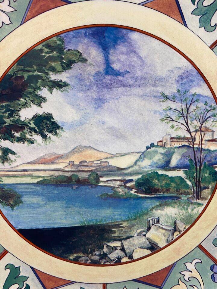 Circular earthenware dish from Gien