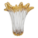 Splash-shaped crystal vase with gold rim
