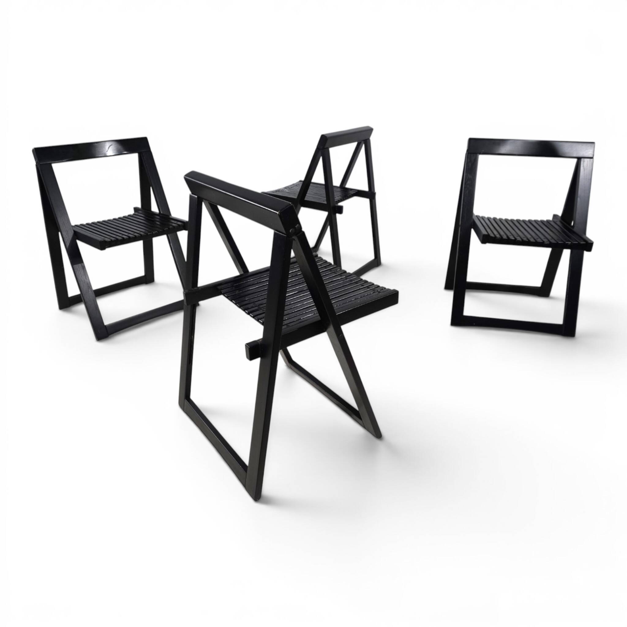 Set of 4 Aldo Jacobi Trieste Folding Chairs for Bazzani, 1960