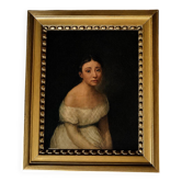 Tableau portrait ancien huile sur toile XIXème siècle