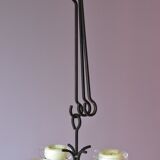 Skandinavien design twelve lights chandelier 1960's metal glass