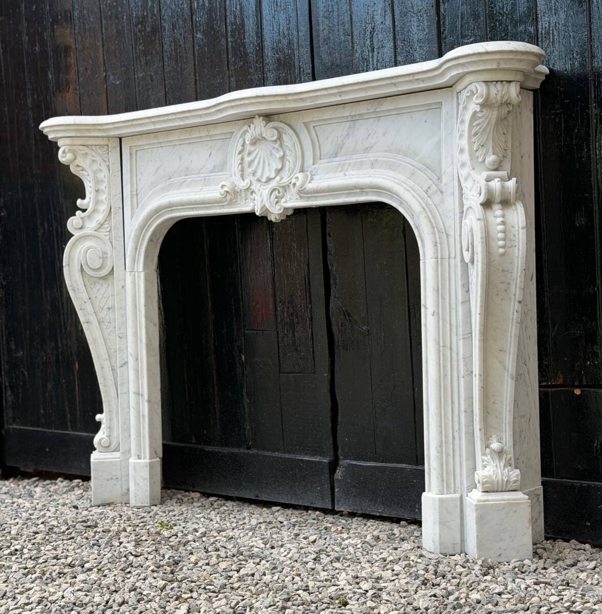Napoleon III fireplace in Carrara marble circa 1880