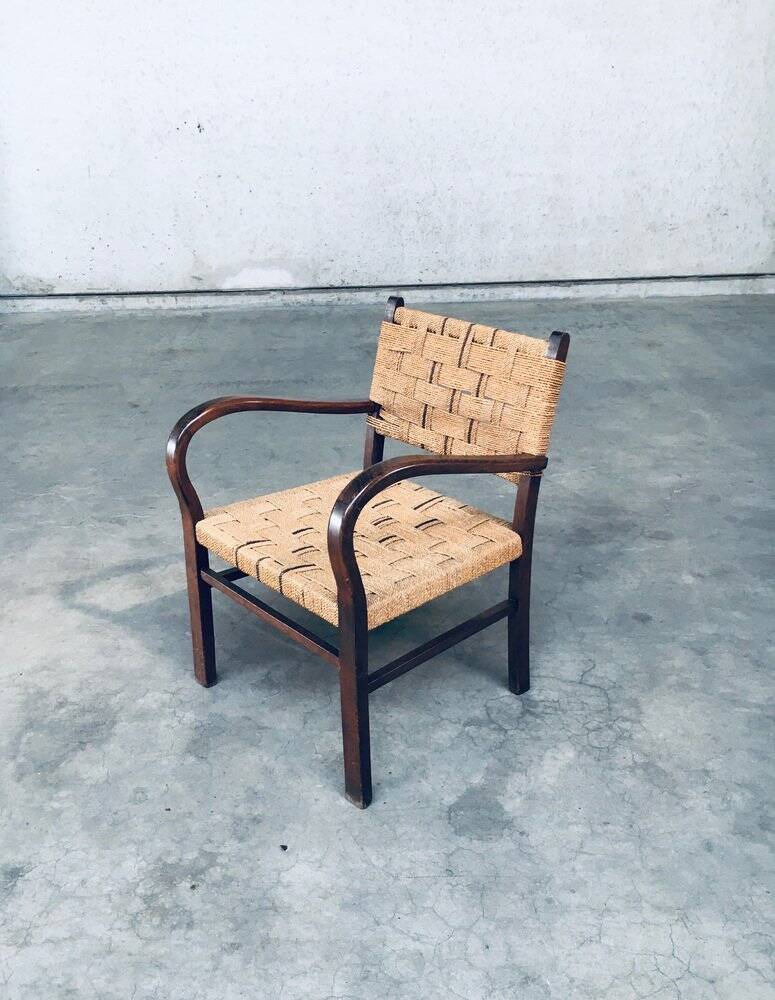 Bauhaus Style Rope Armchair by Axel Larsson, 1930s