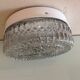 Round ceiling lamp in structured glass vintage 60s-70s