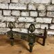 Pair of bronze andirons stamped bouhon frères in louis xvi style