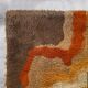 1970s Space Age Wool Rug | Mid-Century Modern Organic Wave Pattern. Made in Italy