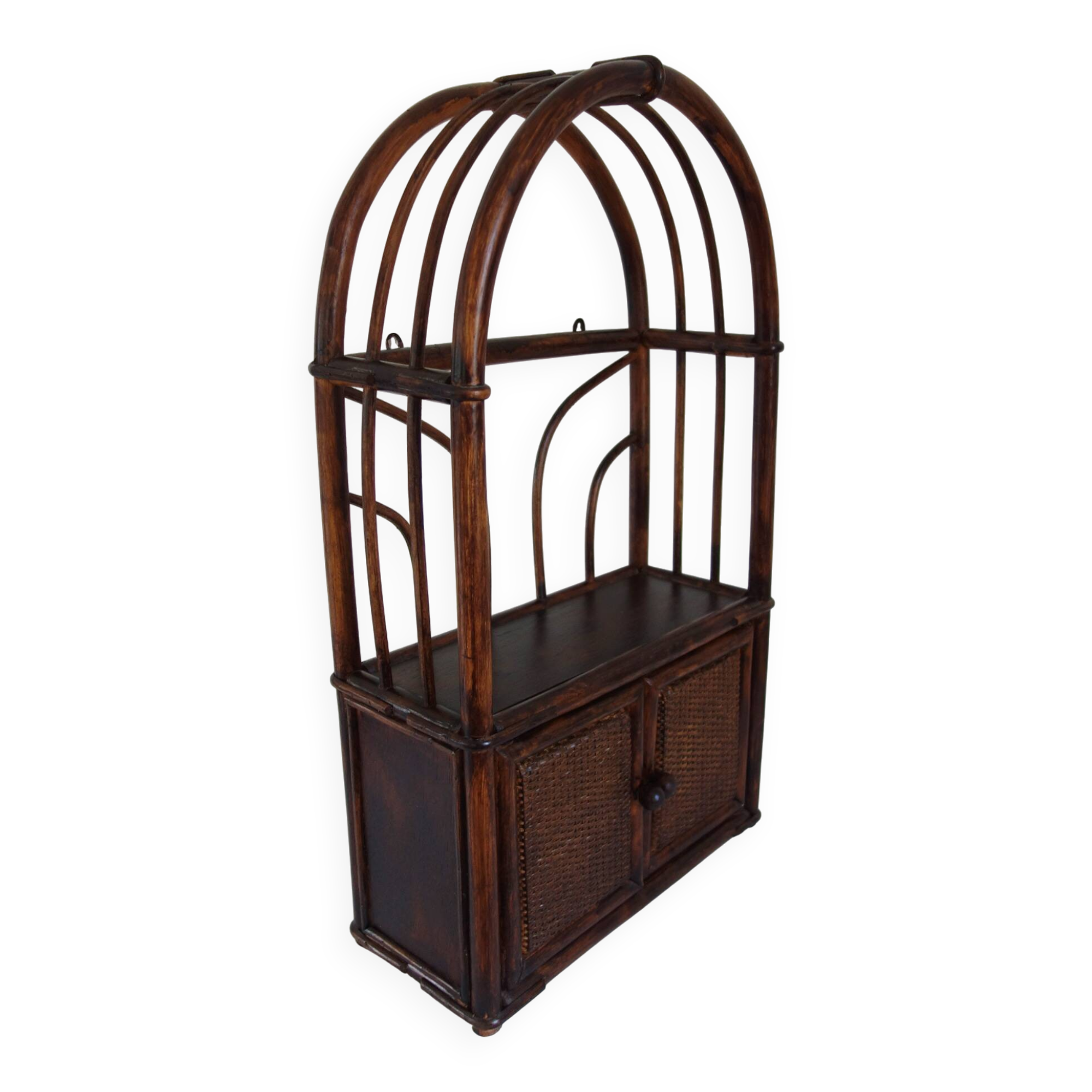 Petite étagère en rotin vintage