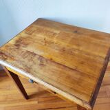 Antique farm table in solid blond walnut
