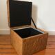Pouf coffre cuir patchwork vintage circa 1960