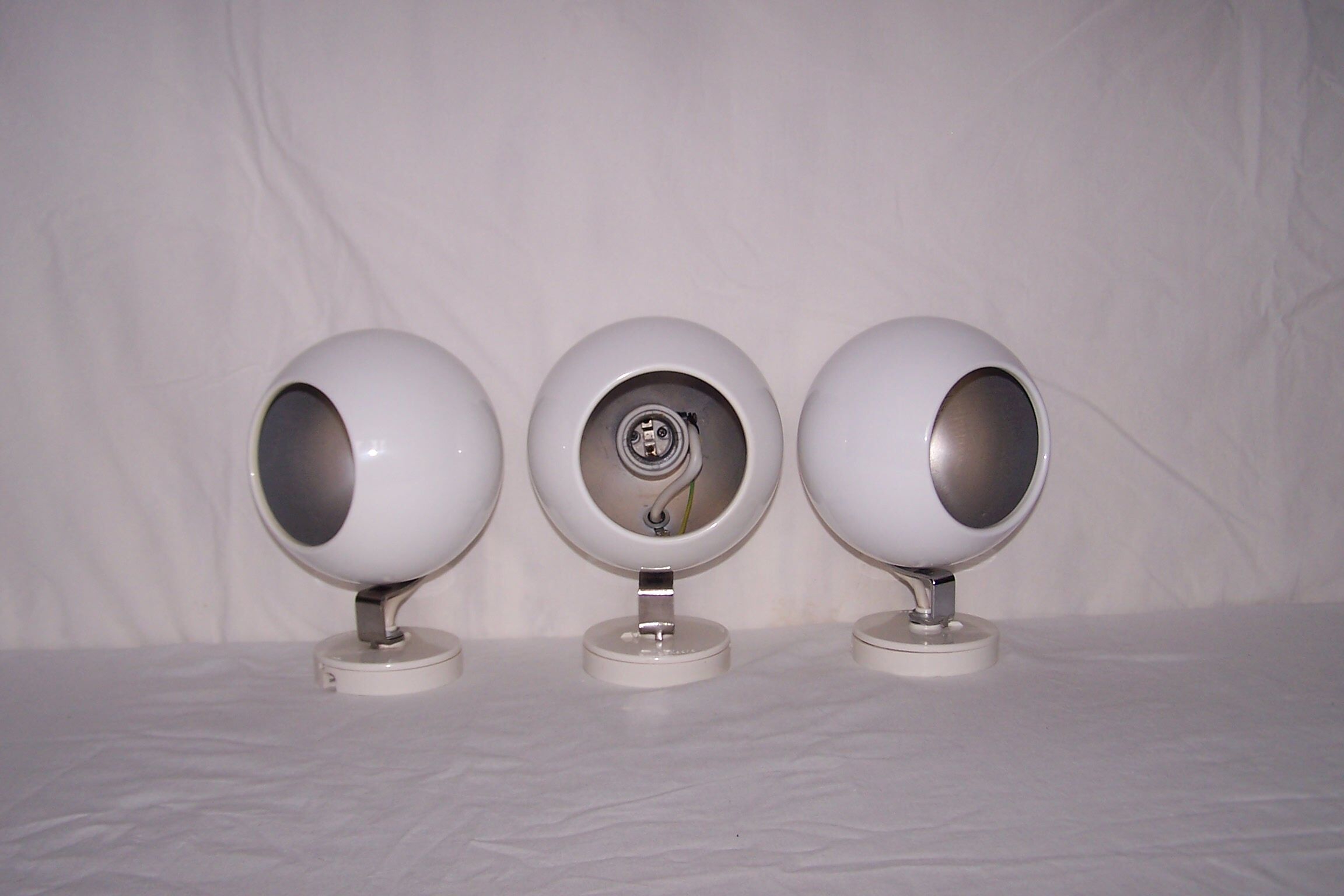 Trio of ball eye wall light concord of the 70s
