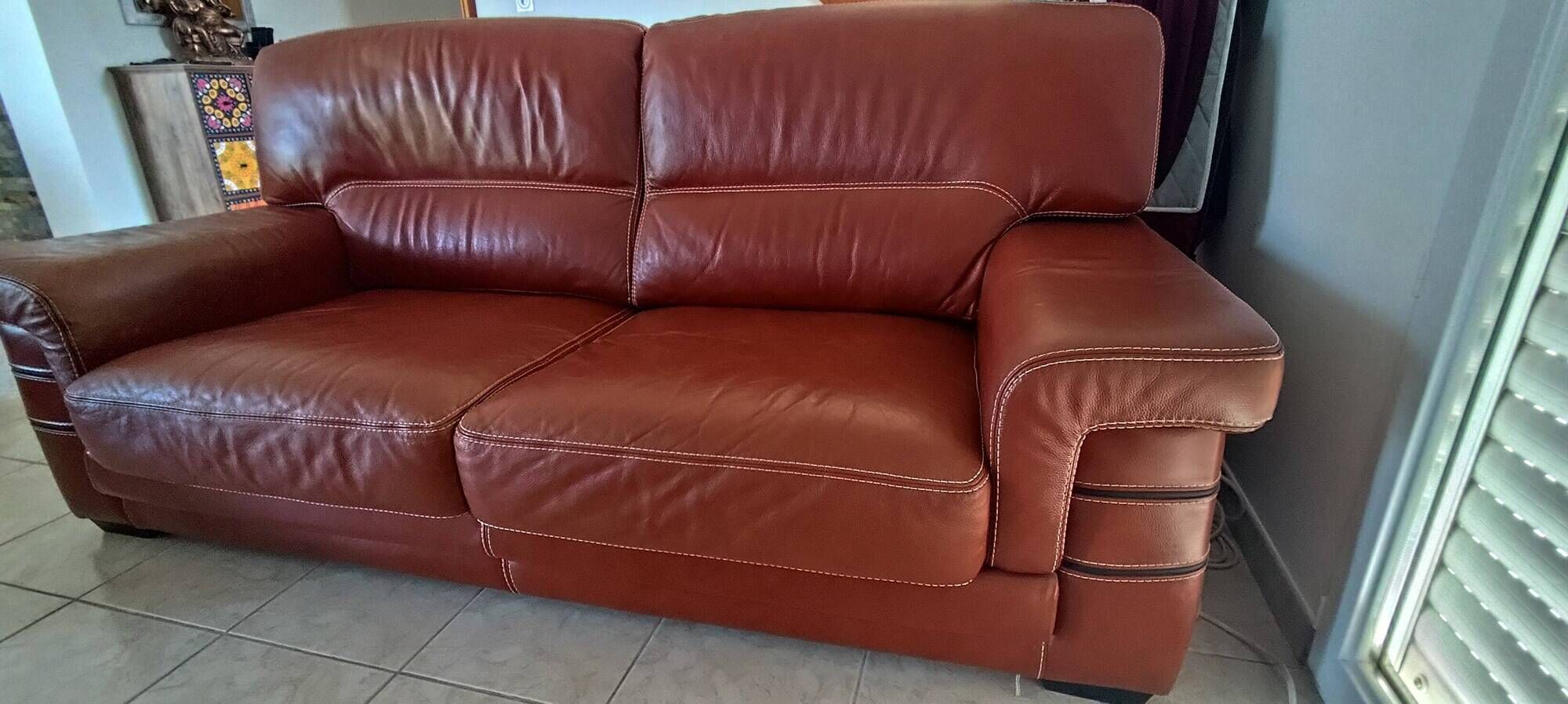 3-seater leather sofa