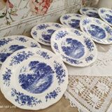 Set of 8 dessert plates sarreguemines model romantic
