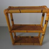 Rattan canning shelf, bamboo 60s 70s