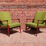 Pair of Czechoslovak armchairs green Jitona 1960