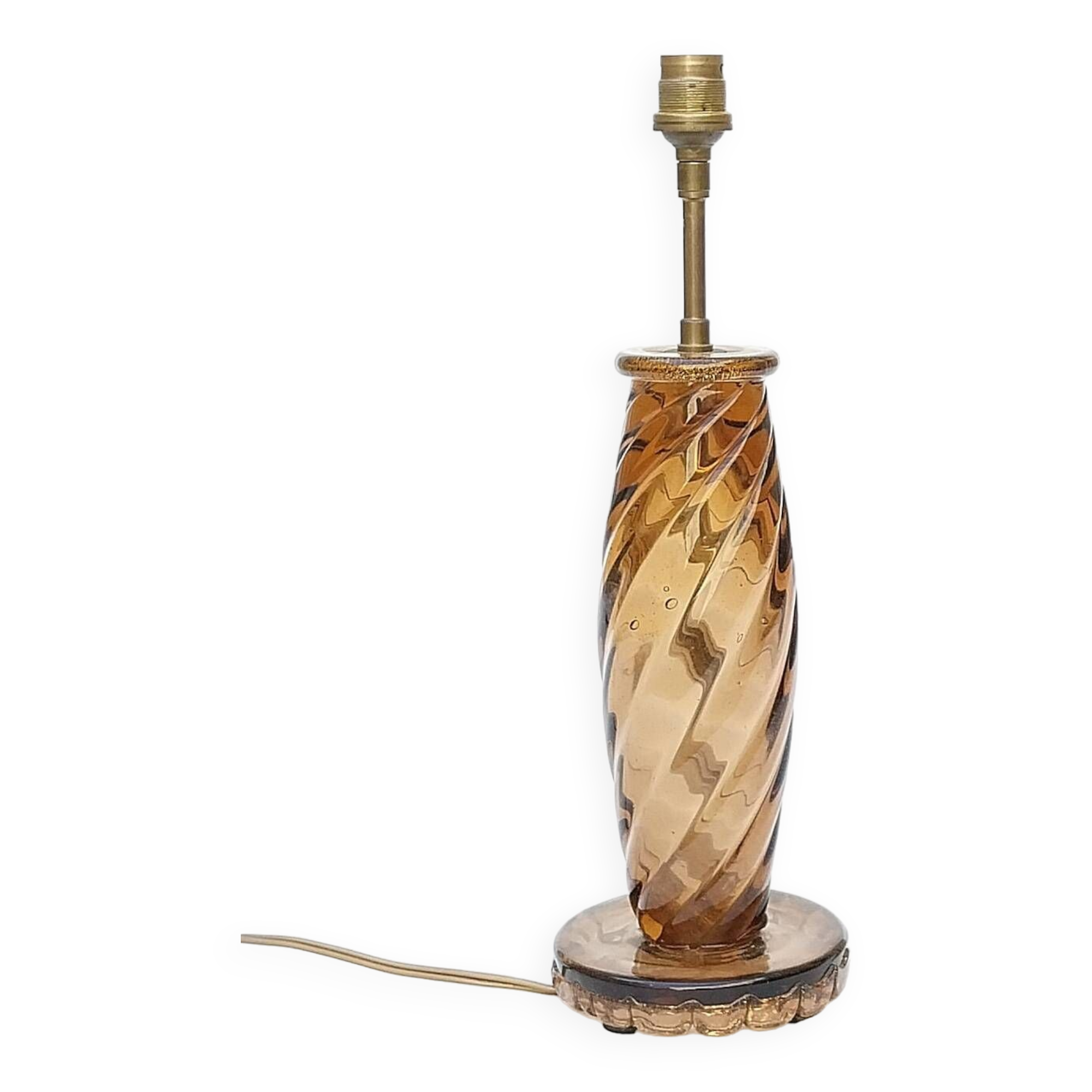 Murano glass lamp with gold glitter