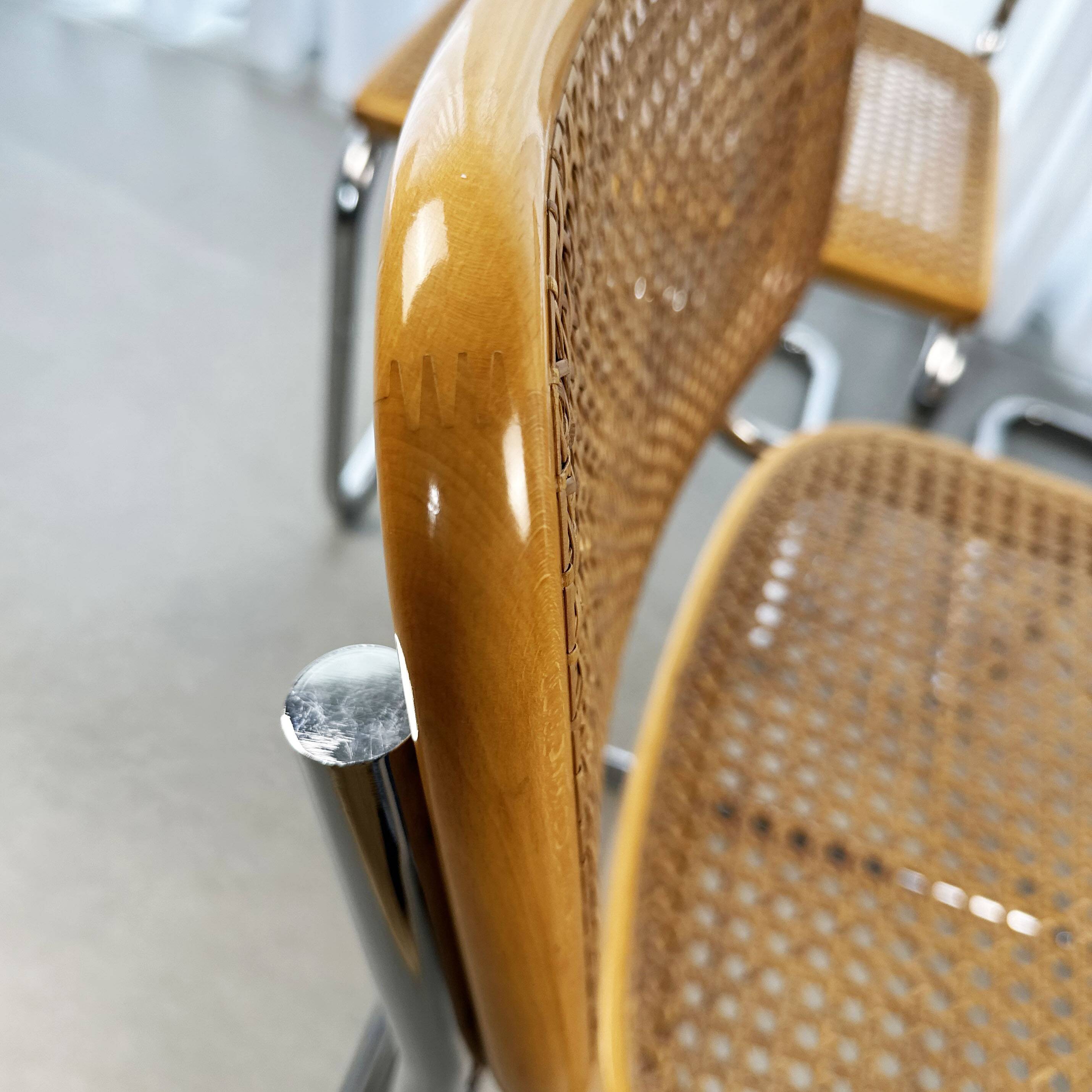 Ensemble de 6 chaises Cesca de Marcel Breuer pour Gavina, années 1960