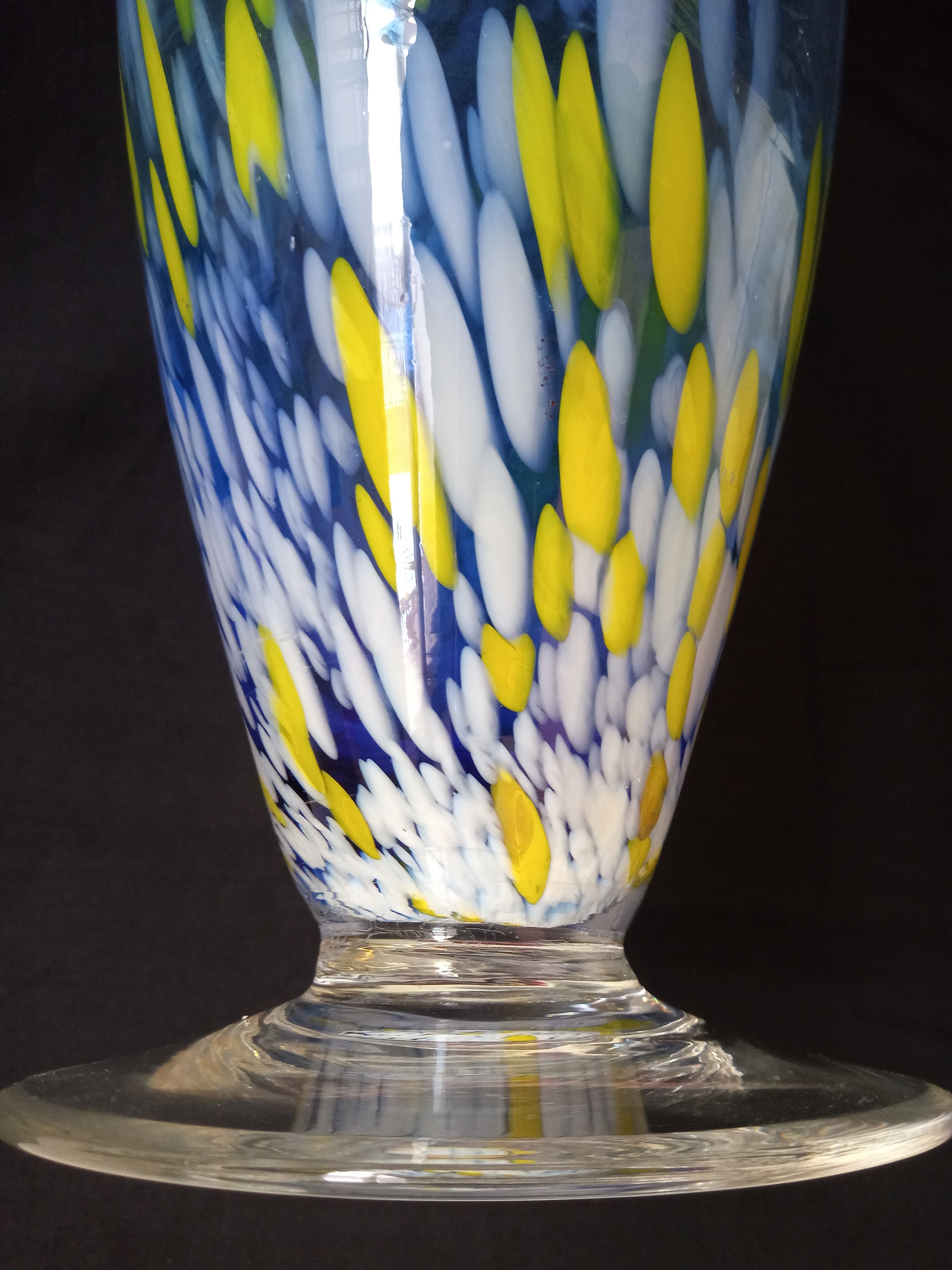 Large Murano glass vase, handmade, 38 cm high