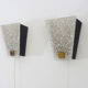 Pair of minimalist vintage appliques in granite perspex and metal structure. Year 50