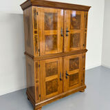 Antique 19th century Biedermeier art deco chest of drawers in walnut with wrought iron locks