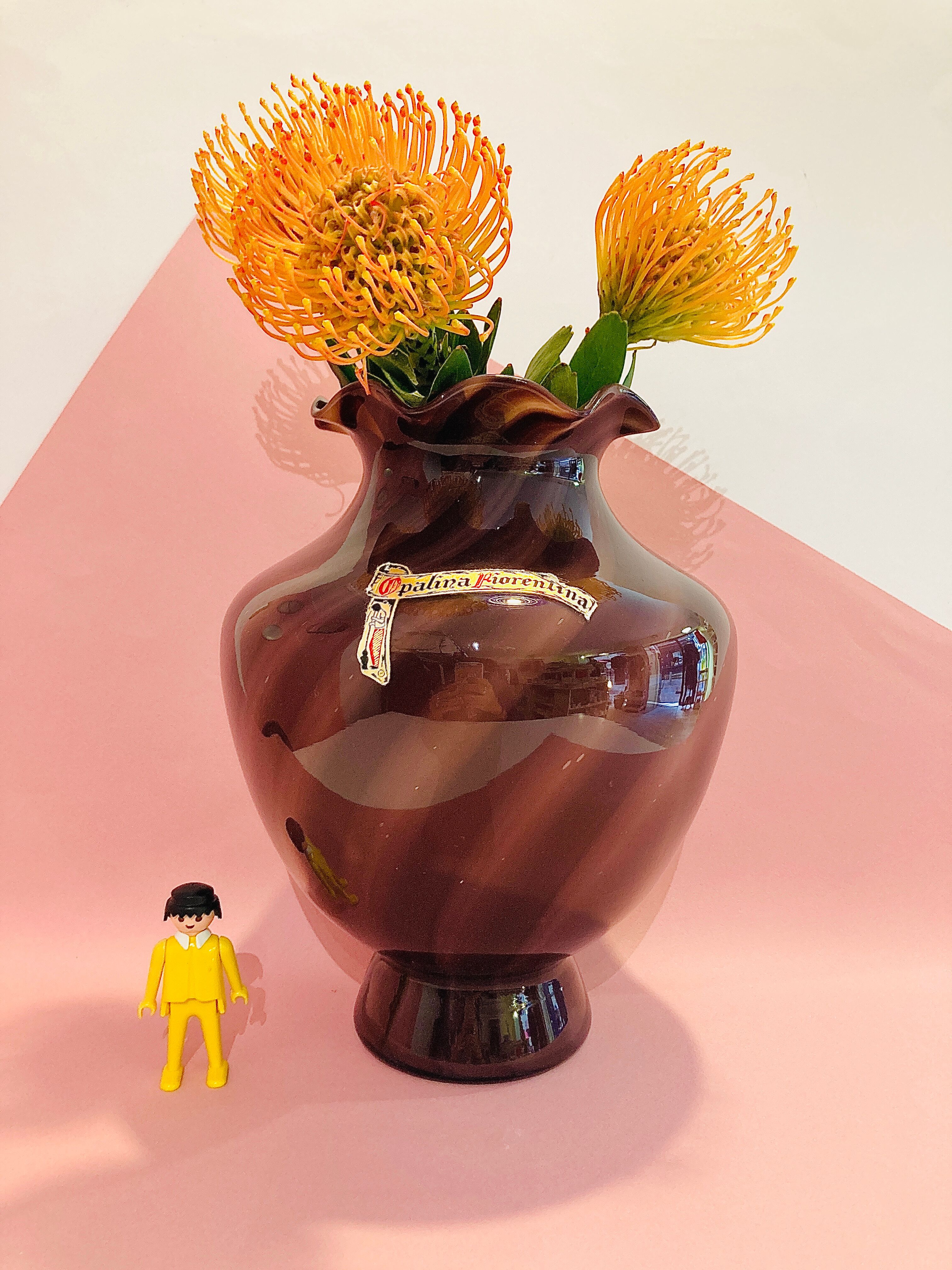 Purple opaline vase of the 20th century