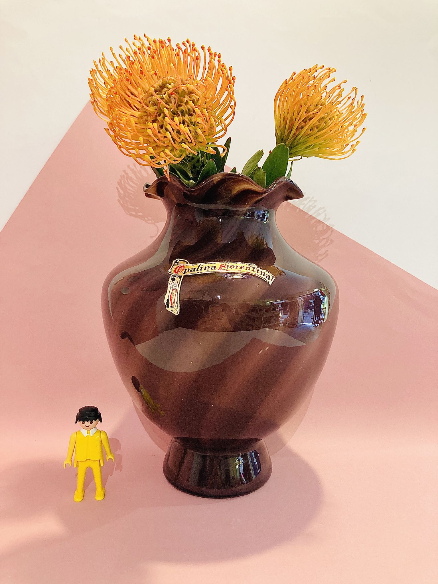 Purple opaline vase of the 20th century