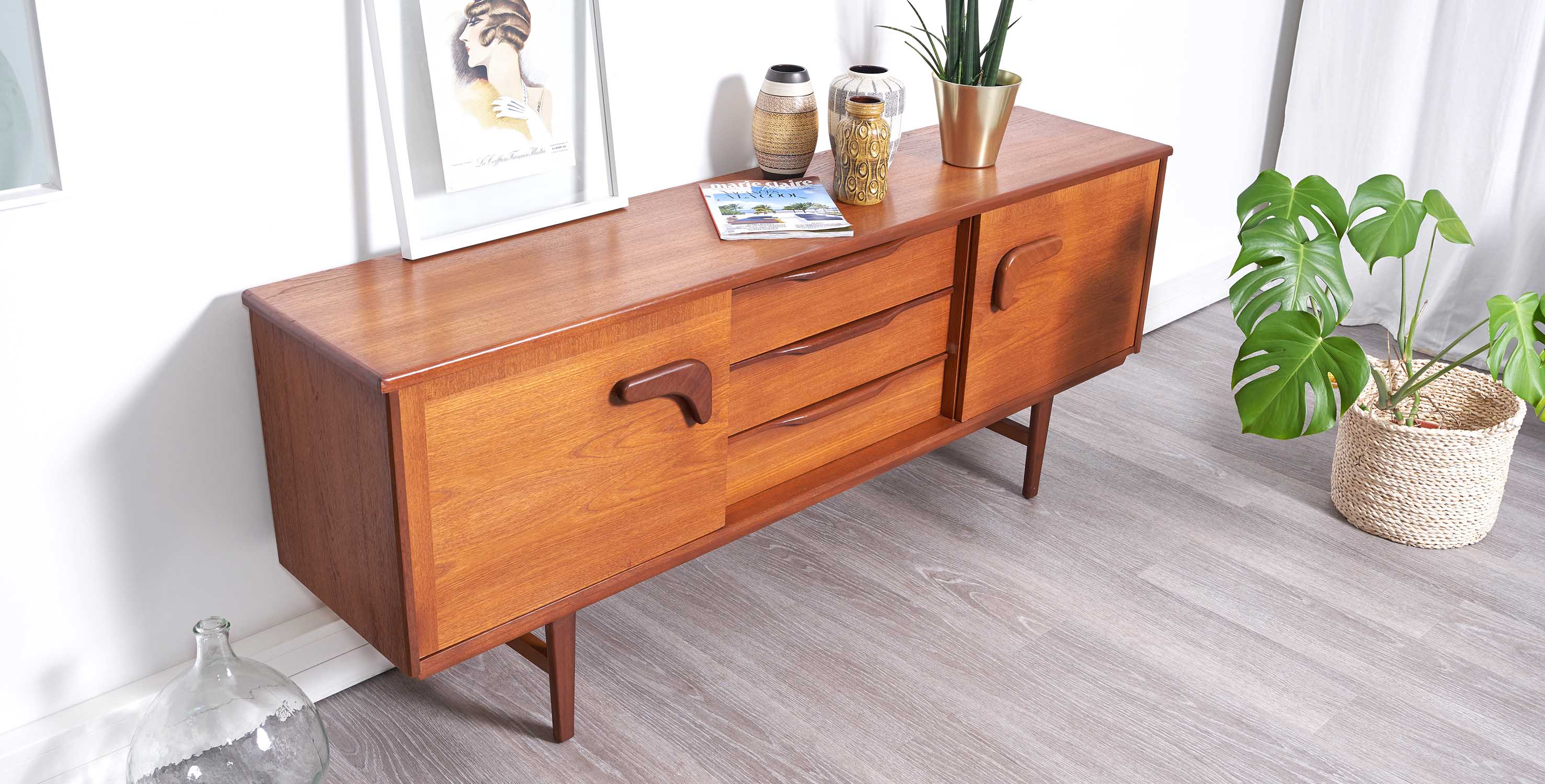 Sideboard 1960 style scandinavian 180cm