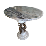 Marble and brass side table