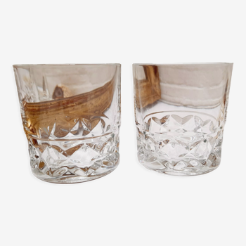 Paire verres à whisky verre ciselé