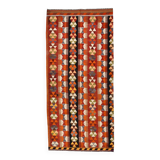 5x10 Pumpkin Orange & Red Kilim Rug, Vintage Turkish Kilim Rug, 143x313