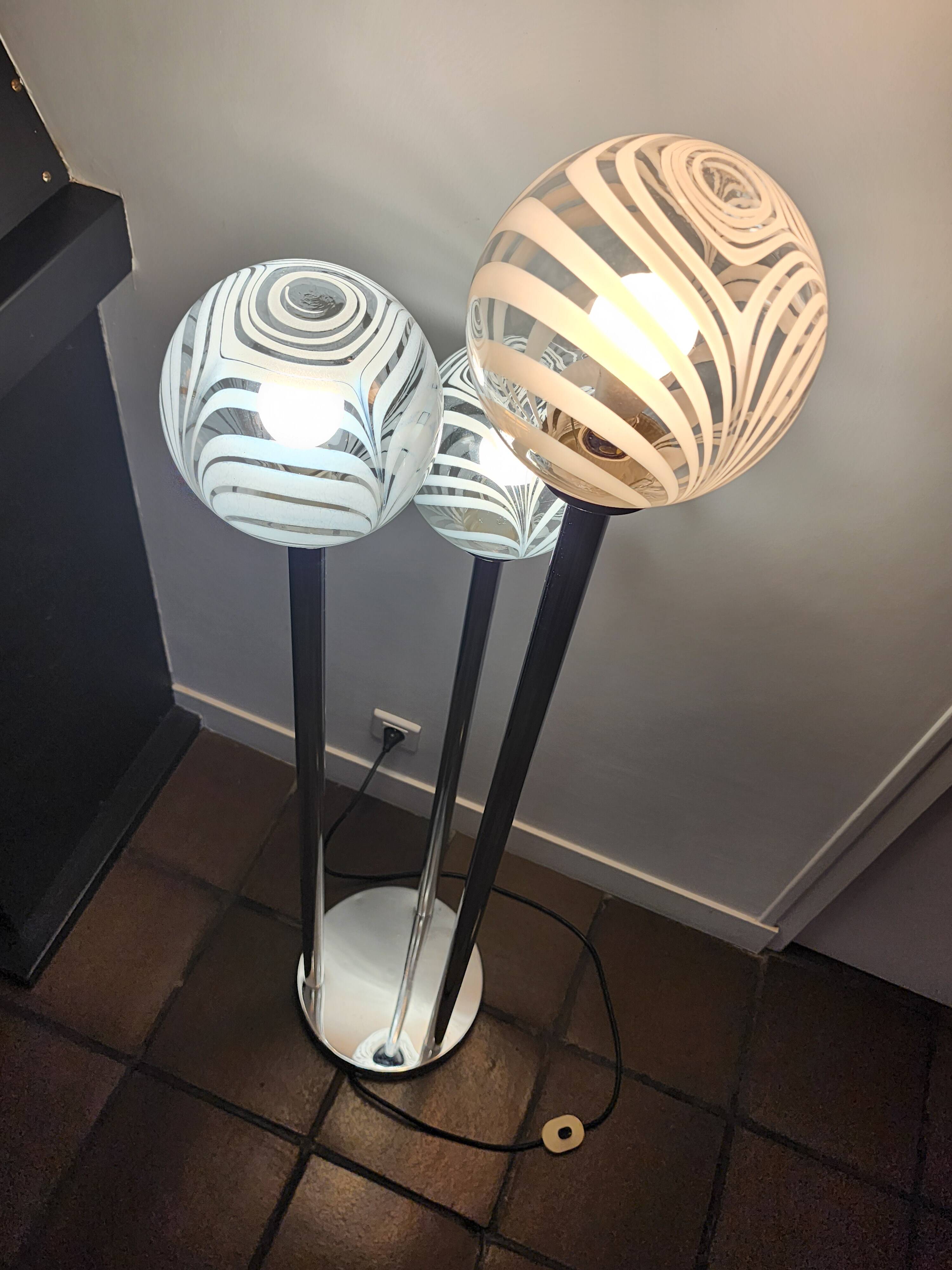 Toni Zucherri floor lamp with Murano globes for Venini