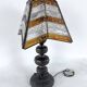 Monumental brutalist thick glass and metal table lamp by Longobard. Italy 1