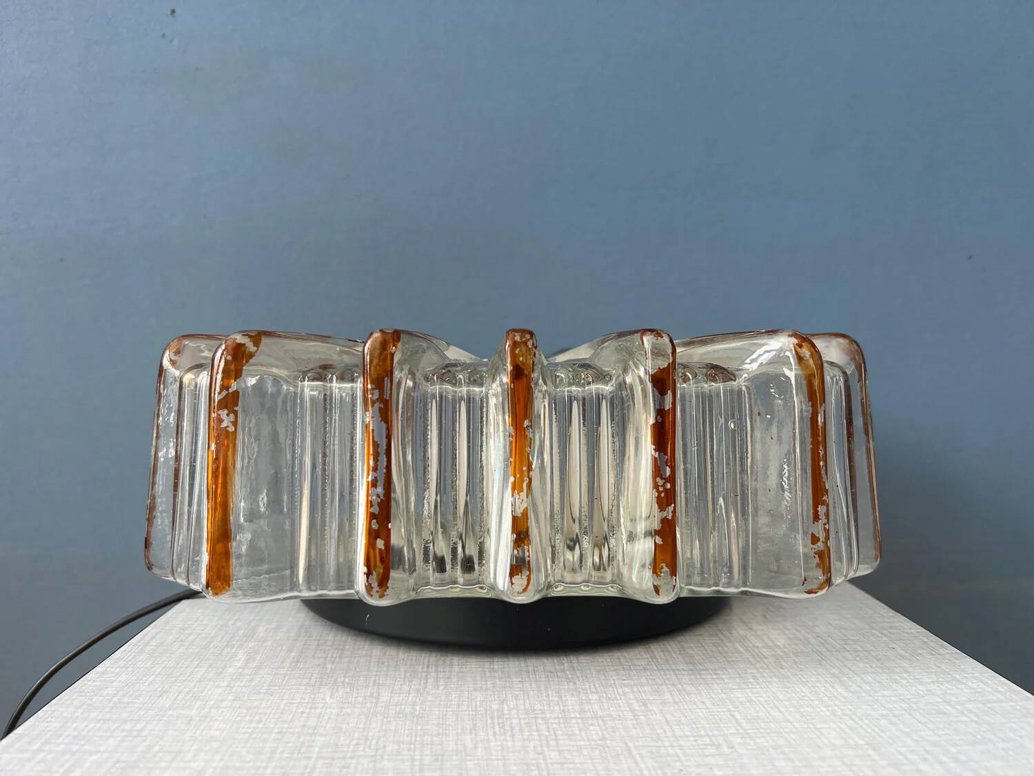 Plafonnier vintage Herda en verre