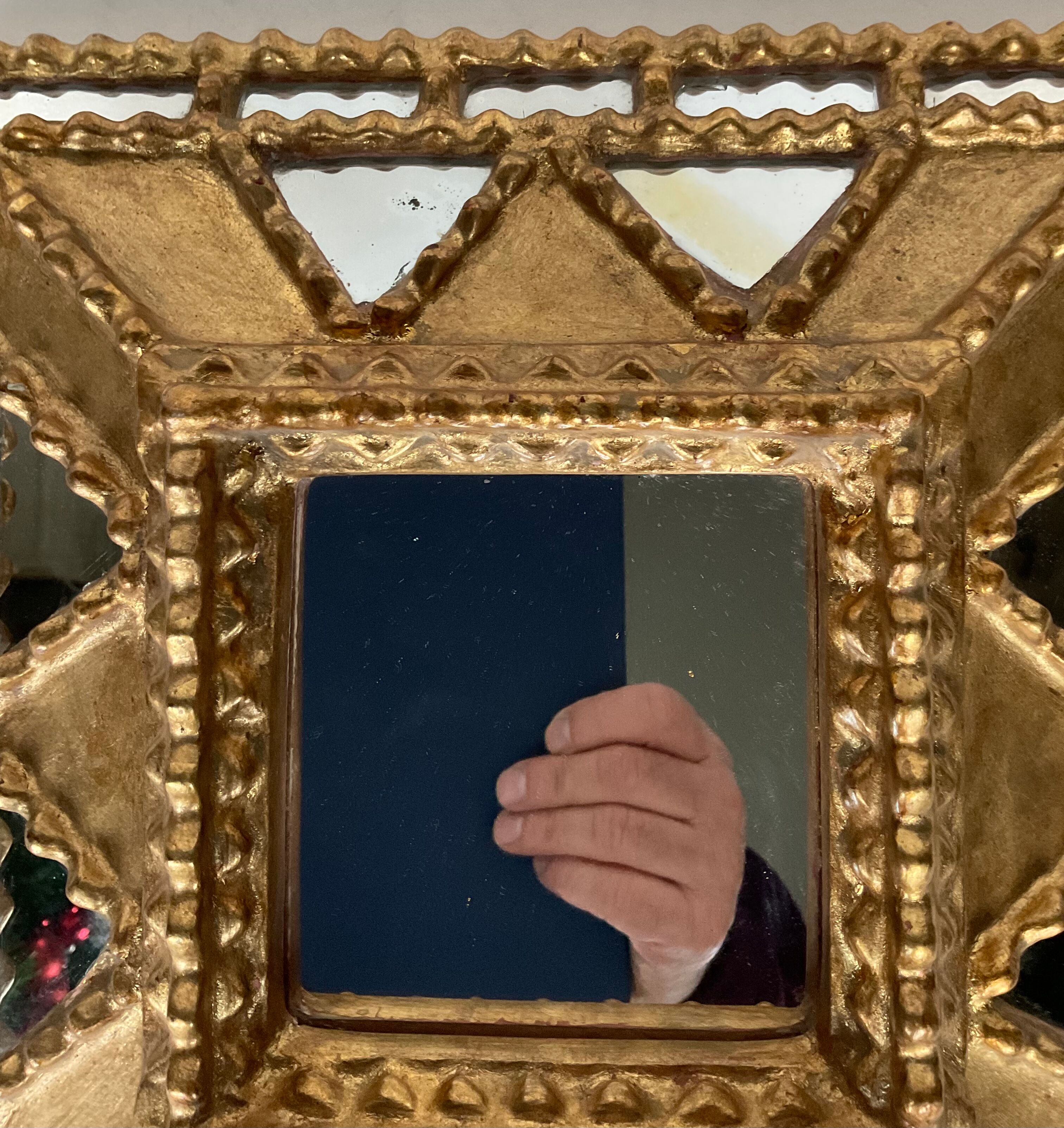 Mirror with parclose ien gilded wood