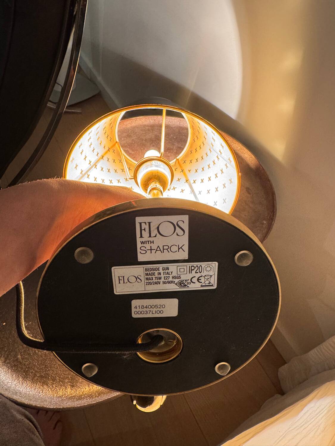 Flos – Bedside Gun – Philippe Starck – Gold Finish