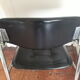 Office armchair vintage design 1940/1960 black leather and chrome